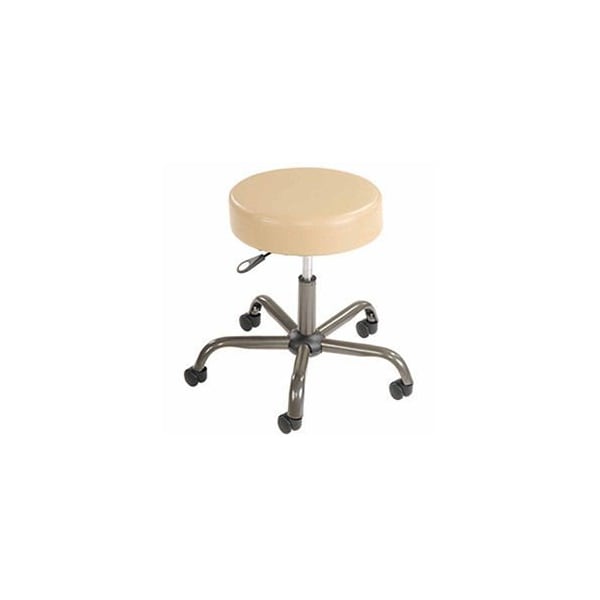 Global Industrial Antimicrobial Ergonomic Stool, Vinyl, Beige, 19 in - 24 in Seat Height, Armless Arms, Dual Wheel 240159 - main